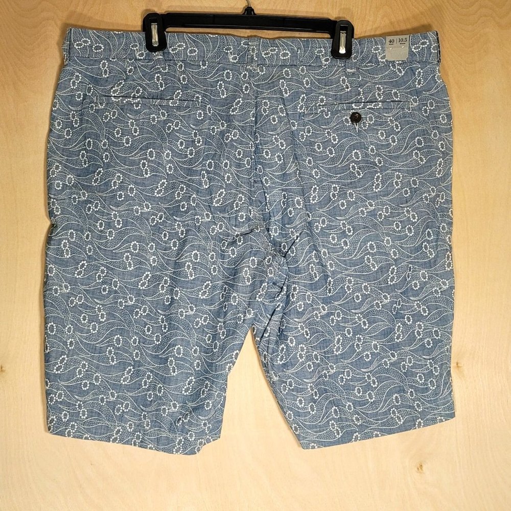 NWT J. Crew Indigo Print Chambray Short 10.5" Inseam Men's W40 - Picture 2 of 4